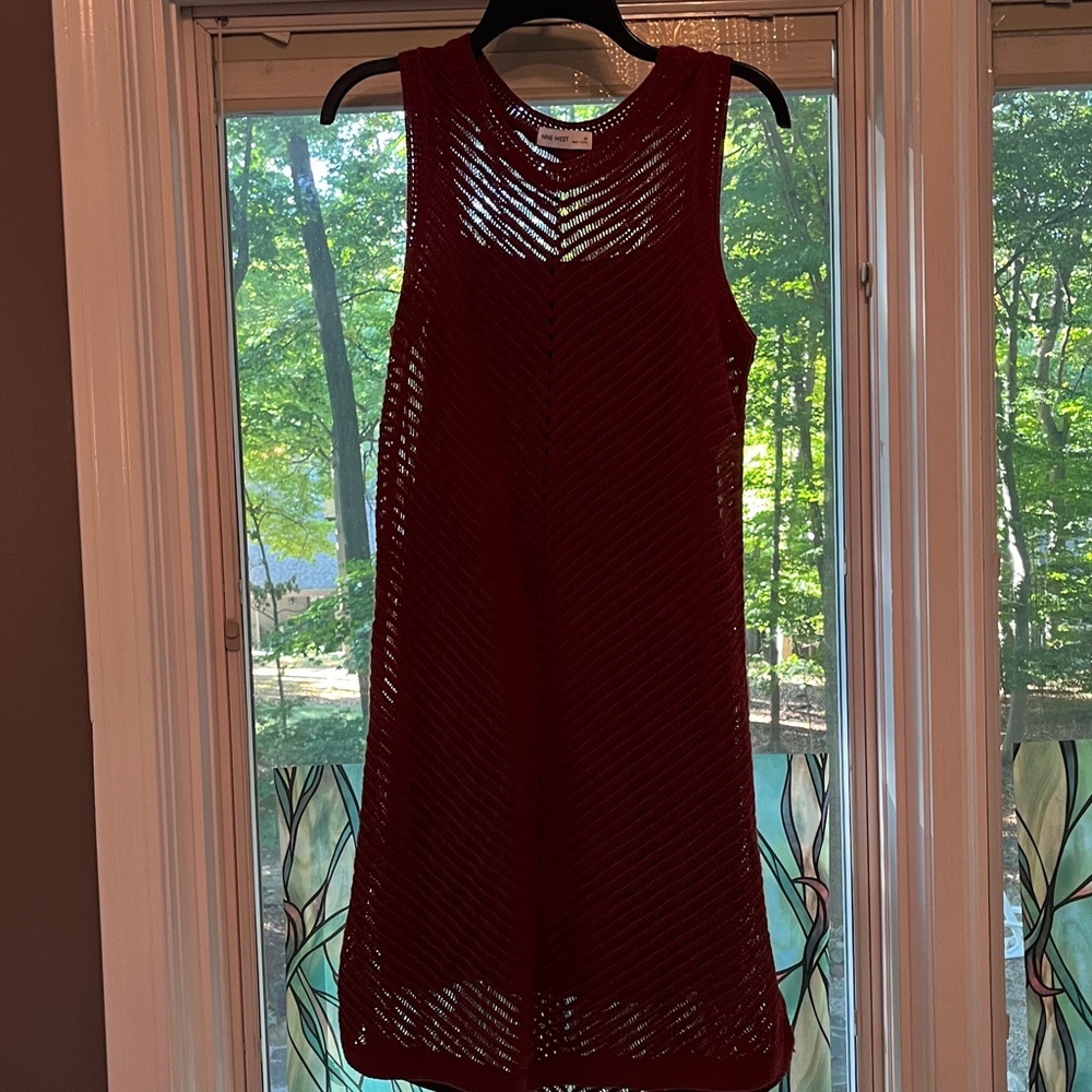 Nine West Rust Burgundy Knit Dress